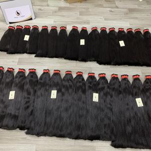 Meilleure vente en gros de cheveux humains vietnamiens naturels droits crus vierges à cuticule alignée lisses brillants soyeux noirs ondulés - Product Image 2