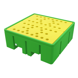 Yellow Chemical Spill Containment Pallet Leak Proof <b>Plastic</b> <b>Tray</b> Container 1300x1100x310mm 4-Way Entry 2.0T Dynamic Load 17kg - Product Image 1