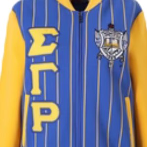Chaqueta de forro polar con rayas Sigma Gamma Rho, ropa de hermandad griega, chaqueta cálida con cremallera premium para mujer - Product Image 3