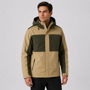 Veste à capuche unisexe en toile, épaisseur standard, rembourrée en fibre de polyester 100 %, coupe-vent, matelassée pour l'hiver, décontractée, avec fermeture éclair - Product Image 4