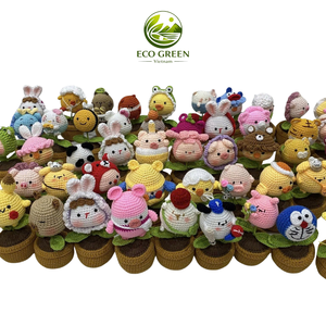 Maceta de Peluche con Forma de Animal y Flor, Hecha a Mano con Ganchillo, Linda y Decorativa, Muñeca de Hilo para Dormitorio y Mesa de Oficina - Product Image 4