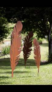 Grande sculpture de fleur de soleil en métal, statue de fleur en acier inoxydable pour projets paysagers - Product Image 4