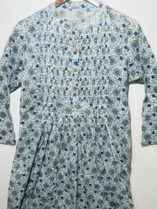 ชุดเดรสผ้าฝ้าย 100% พิมพ์ลายดอกไม้หลากสีสำหรับผู้หญิง |   สไตล์ผสมผสานวัฒนธรรมพื้นเมือง |   เดรสแขนยาวรัดเอว |   ผ้าที่ระบายอากาศได้ดี - Product Image 3