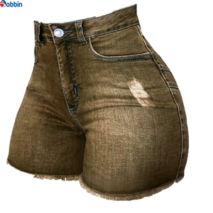 Shorts de Mezclilla Personalizados para Mujer, Diseño Veraniego, Cintura Alta, Cómodos, Color Personalizado, Transpirables - Product Image 6