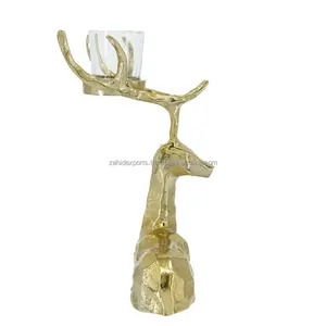 Bougeoir en métal doré fait main de qualité supérieure avec forme ronde pour la décoration de Noël, décoration de la maison, décoration du salon, vente en gros - Product Image 3