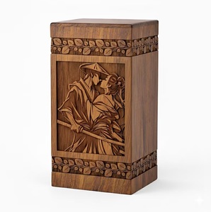 Engraved Rosewood Couple Urn <b>for</b> <b>Ashes</b> Handmade Eco-Friendly Durable Memorial Keepsake <b>Box</b> Love Tribute Urn <b>for</b> Pet Cremation - Product Image 1