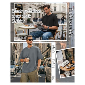 Camisetas Extra Grandes para Hombre, Holgadas, de Manga Corta, Cuello Redondo, Básicas, Casuales, de Verano, Estilo Urbano, Cómodas para el Día a Día - Product Image 4