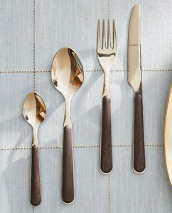 Ensemble de couverts en acier inoxydable doré de qualité supérieure, style européen, durable, compatible lave-vaisselle, pour restaurants, location de mariage, vente en gros - Product Image 6