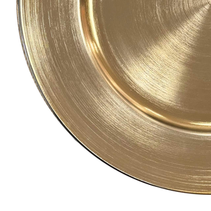 Assiettes de présentation classiques dorées rondes en métal décoratif pour la vaisselle, les mariages, les célébrations, les banquets et les tables de fête - Product Image 6