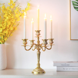 Wedding Christmas Customized Handmade Eco-Friendly 5-Arm Metal Candle Holder for Table Center Decoration and Home Use - Product Image 1