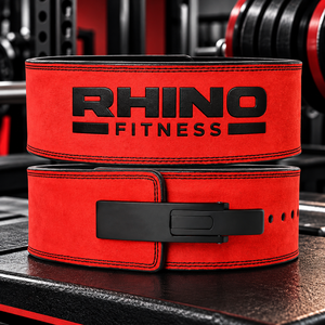 Ceinture de musculation en cuir rouge Rhino Fitness, réglable, avec soutien lombaire, protection professionnelle enveloppante, ceinture de maintien pour la taille, idéale pour la salle de sport - Product Image 6