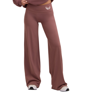 Dusty Pink Straight Leg Yoga Pants Women High Waist Gymwear Stretch Fitness Training <b>Workout</b> Activewear Performance Trousers - Product Image 2