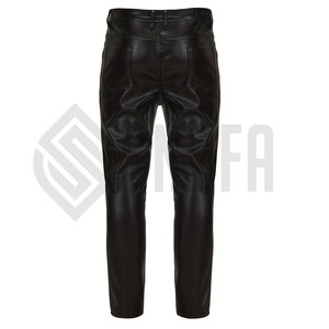 Outdoor Solid Color Leather Pants Casual Wear Men's Leather Pants Hot Selling Leather Pant Made Leather Pants - Product Image 3