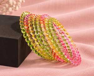 Bracelet jonc tendance en verre bleu goutte de pluie avec design en strass de cristal, bijou de mode pour femme, cadeau - Product Image 5