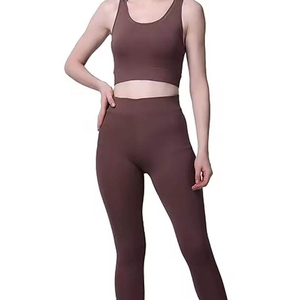 Ensemble de vêtements de sport extensibles de haute qualité pour la vente en gros : Soutien-gorge de sport et leggings taille haute – Fabricant d'ensembles d'entraînement - Product Image 5