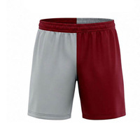 Uniforme de handball pour hommes de qualité supérieure, rouge et gris, à blocs de couleur, short, séchage rapide, transfert thermique, nom d'équipe personnalisé, 100% polyester, entraînement