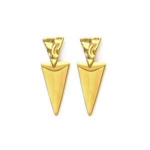 Boucles d'oreilles pendantes tendance en acier inoxydable 316L avec placage or PVD, durables et résistantes - Product Image 1