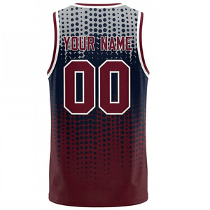 Ensemble de maillots de basket-ball d'été personnalisés Reddito Sports pour hommes, col montant, impression numérique sur le devant, respirant, en polyester/coton tricoté - Product Image 6