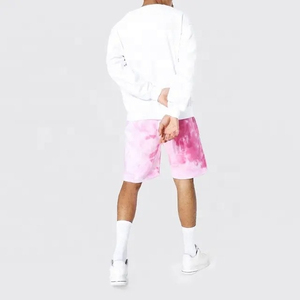 Shorts de sport unisexe tie-dye personnalisés, couleurs vives, en coton, style tendance, vente en gros - Product Image 3