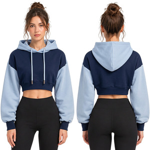 Vente en gros de sweats à capuche courts pour femmes, sweats à capuche personnalisés, fabricant de vêtements, fournisseur, marque privée - Product Image 1