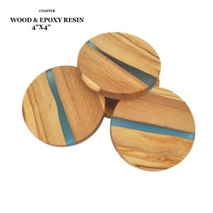 Round Wooden Cutting <b>Board</b> <b>Black</b> Resin Classic Design Food Grade 400mm Non-slip Coaster Eco-Friendly Disposable Bar Drink Beer - Product Image 2
