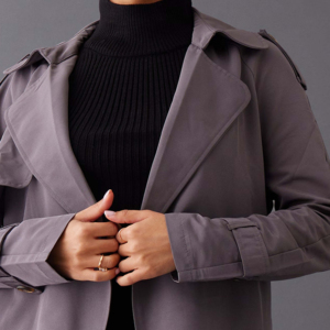 Manteau trench en cuir véritable pour femme 2026, respirant, imperméable, coupe-vent, séchage rapide, haute qualité, design élégant, personnalisable - Product Image 6