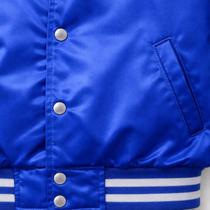 Veste universitaire en satin élégante personnalisable |   Blouson bomber brodé avec logo et nom - Product Image 4