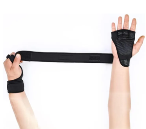 Breathable Gym <b>Gloves</b> Wrist Length Sports Training Half Finger Black Polyester Comfortable Fit - Product Image 3