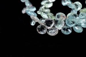 Cuentas de Aguamarina Multifacéticas en Forma de Corazón, 6-7 Milímetros, Cuentas de Piedra de Corazón con Perforación Lateral, Precio de Fábrica - Product Image 2