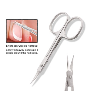 Professional Manicure Arrow Point Scissors Sharp Curved Design for Cuticle Nail Grooming OEM Private Label Supplier - Product Image 2