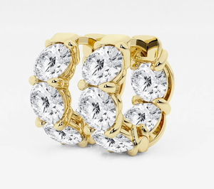 <b>Hoops</b> Earrings Diamond Earrings Gold and <b>Silver</b> Earrings Lab Grown Diamonds Earrings <b>Hoops</b> Fine Jewelry for Women - Product Image 3