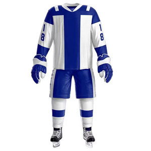 ชุดยูนิฟอร์มฮอกกี้น้ำแข็งคุณภาพพรีเมียม เสื้อและกางเกงน้ำหนักเบา ทนทาน ปรับขนาดได้ สวมใส่สบาย เหมาะสำหรับการฝึกซ้อมเป็นทีม - Product Image 1