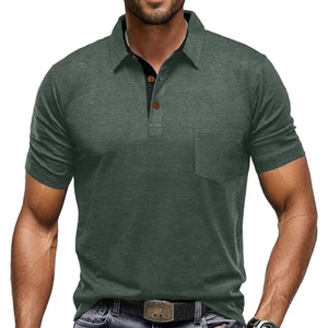 เสื้อโปโลผู้ชายผ้าเนื้อนุ่ม ระบายอากาศได้ดี แขนสั้น สไตล์ลำลอง คลาสสิก เหมาะสำหรับฤดูร้อน มีกระเป๋าเสื้อ - Product Image 2