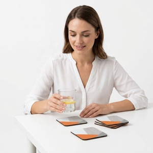Premium Modern Luxury Square Wooden Coasters Contrasting White Resin Inlay Eco-Friendly Heat Moisture Resistant Table - Product Image 1