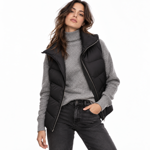 <b>Women's</b> Longline Puffer <b>Vest</b> Hooded Quilted Outdoor Jacket Premium Quality Wholesale Custom Manufacturing premium quality - Product Image 3