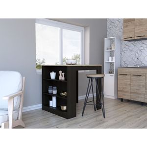 Toledo Kitchen Counter Dining <b>Table</b> Black/<b>Pine</b> Stylish and Functional for Your Kitchen Interior - Product Image 2