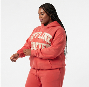 Conjunto Deportivo de Dos Piezas para Mujer, Talla Grande, Felpa Gruesa, con Sudadera con Capucha y Pantalones Anchos, Tela de 400g - Product Image 3
