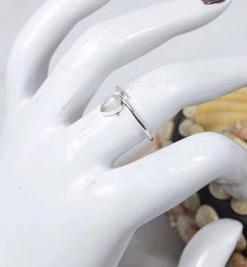 Natural Rainbow Moonstone Smooth Pear Shape Gemstone Ring 925 Sterling <b>Silver</b> Moonstone Fashion Ring Handmade Wholesale Bulk - Product Image 1
