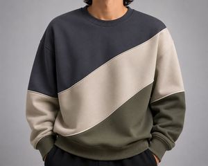 Sweat-shirt pull-over en jersey boutonné oversize à blocs de couleur, décontracté, unisexe, respirant, doux, confortable, coupe ajustée, mode hiver, haut de gamme - Product Image 6