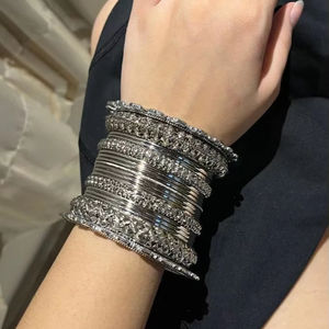 Professional Handcrafted Silver Plated Pearl High-grade Customizable Colors Sizes Kashmiri Ghungaro <b>Bangles</b> Churiyan <b>Sets</b> Trendy - Product Image 5