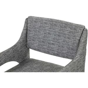 Chaise de salle à manger moderne en teck massif entièrement rembourrée, fauteuil d'appoint élégant et chic à dossier ouvert pour projet hôtelier de luxe - Product Image 4