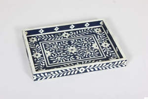 Bandeja de Servir de Madera con Incrustaciones de Hueso y Madreperla, Hecha a Mano, Diseño Floral Árabe Moderno y Lujoso, para Té, Café y Utensilios de Cocina - Product Image 2