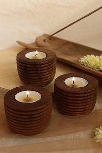 Eco Friendly Handmade Wooden Candle Stand Natural Wood <b>Tealight</b> <b>Holder</b> Rustic Farmhouse Home Decoration Wedding Centerpiece - Product Image 3