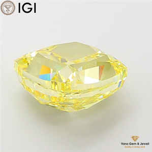 Coussin carré de 7,01 carats avec certificat IGI, diamant de laboratoire CVD, couleur jaune vif fantaisie, clarté VS1, pour bague élégante - Product Image 6