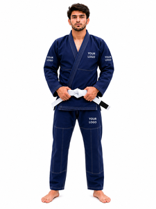 Kimono de Jiu-Jitsu Brésilien Noir en Gros, Uniforme de BJJ en Coton Premium Tissé Perlé pour Entraînement et Compétition, Logo Personnalisé - Product Image 2