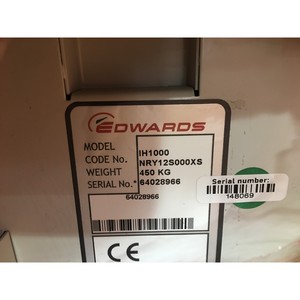 เอ็ดเวิร์ด IH1000 NRY12S000XS ปั๊มแห้งสูญญากาศอุปกรณ์เซมิคอนดักเตอร์และชิ้นส่วนที่เป็นมรดกระดับโลกที่148069เชื่อถือ - Product Image 6