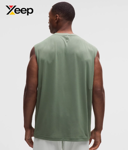 Débardeur de sport décontracté pour homme XEEP, vente directe usine, XC-GTT-11, haute qualité, respirant, séchage rapide, tricoté 100% coton, col rond, couleur unie - Product Image 2