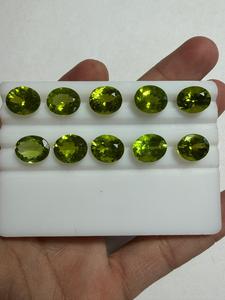 Peridoto Natural, Corte Ovalado, Piedras Sueltas de 10x12mm, Color Verde, Piedras a Juego, Certificado por Terceros, Lujo para la Fabricación de Joyas - Product Image 1
