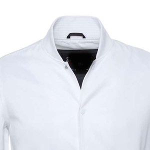 Veste en satin pour homme, dernière tendance, fermeture boutonnée, motif uni, logo personnalisé imprimé, écologique, anti-plis. - Product Image 4