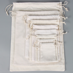 Sacs à cordon en mousseline de polyester/coton, écologiques, résistants à l'eau, durables, pochettes cadeaux, lot de 5 tailles - Product Image 5